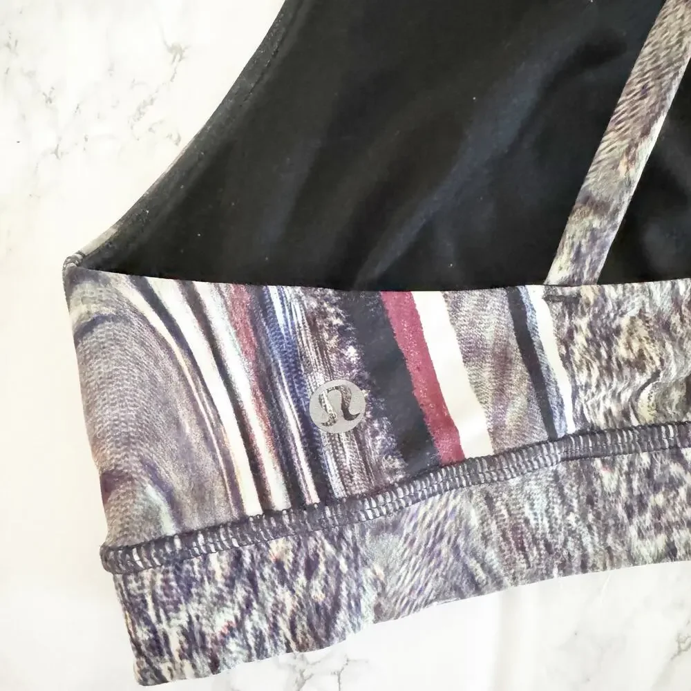 LULULEMON Energy Nulux Sports Bra Polychromatic Multi Black 10